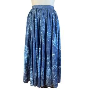45R NWT Indigo Shibori Print Full Gather Skirt Women’s Size Medium Nautical